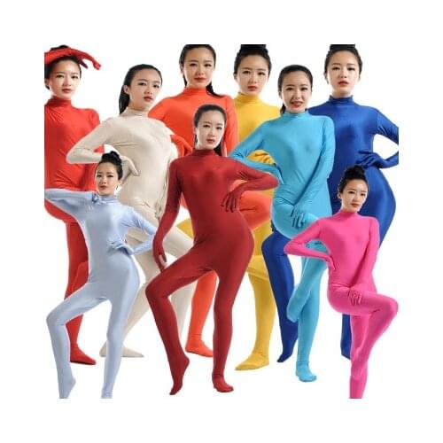 Custom Adult Zentai Suit dance wear Spandex Lycra Black red green Tight Suits Pure Color Halloween Party Unitard can Customize