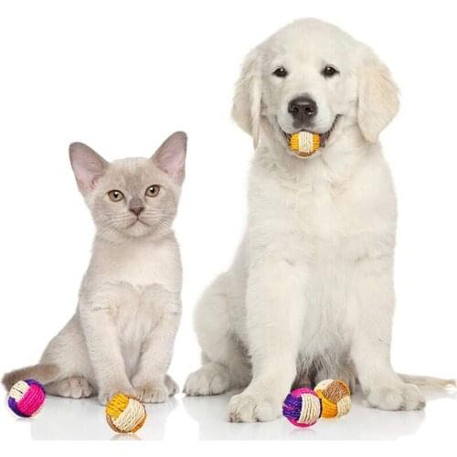 Cat Ball Toy Funny Interactive Cat Pet Toys Play Chewing Rattle Scratch Catch Pet Cat Exercise Toy Sisal Balls