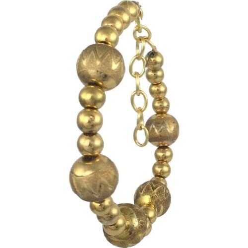 Bracelet 24k Gold-Painted Glass Beaded Handmade Woman Fashion Jewelry Made In Turkey W1394