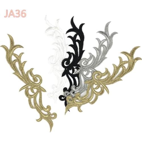 Zsbszc 5 pairs JA36 black white gold silver polyester DIY lace applique textile accessories clothing and dress fabric width 7CM