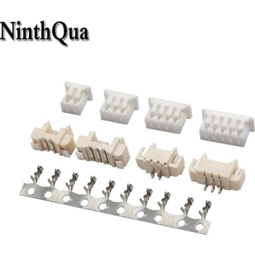 10sets MICRO JST 1.25 2/3/4/5/6/ pin connector 1.25MM Pitch SMD RIGHT ANGLE pin header + Housing + terminal 1.25-2p/3p/4p/5p/6p