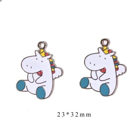 10pcs/Lot Horse 23*32mm Diy Handmade Oil Enamel Charms Design for Jewelry Making Earring Bracelet or Necklace