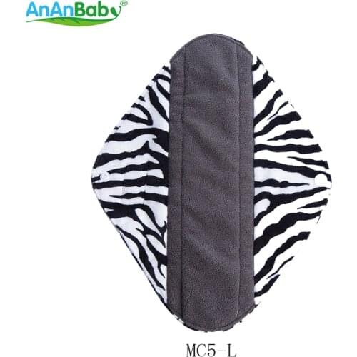 10pcs Per Lot Washable Sanitary Towel Cloth Menstrual Pads Reusable Sanitary Pad Size L(30.5 x 9)