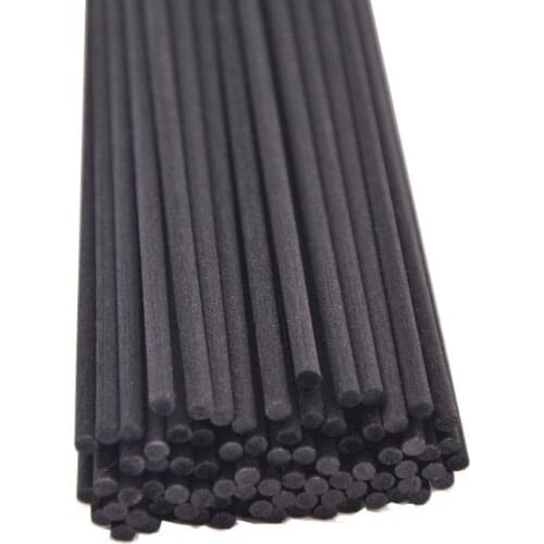 100PCS 24cmx3mm Essential Oil Black Fiber Rattan Sticks Home Fragrance Refill Stick for Home Decoration Air Freshener