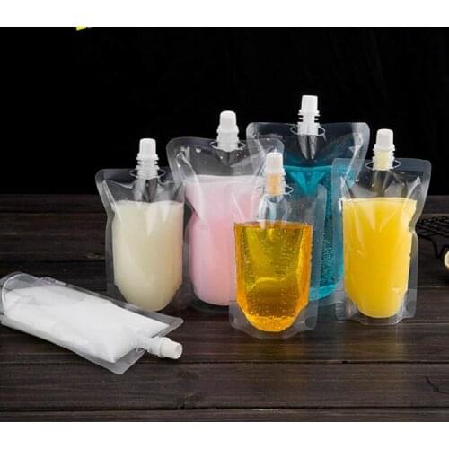 1000pcs 100ml-500ml Stand up Packaging Bags Drink Spout Storage Pouch for Beverage Drinks Liquid Juice Milk Coffee free shipping