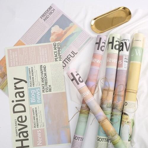 20pcs English Newspapers Print Tissue Papers Flower Wrapping Papers Shoes Clothes Packing Tissue Papers Gift Packing 52x58cm