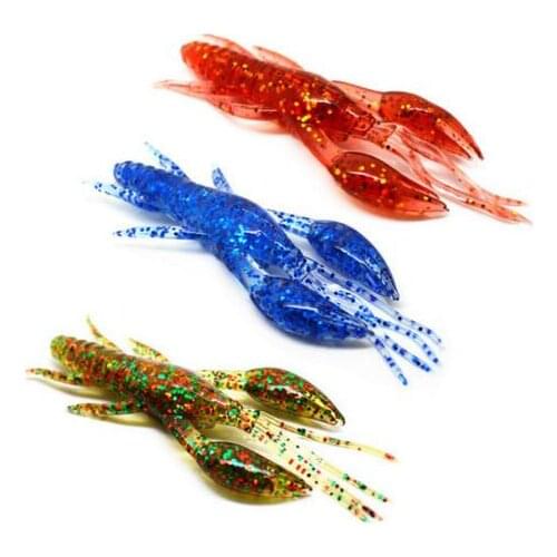 3Pcs 7cm 6g Soft Crayfish Lure Shoal Bass Fishing Soft Shrimp Bait