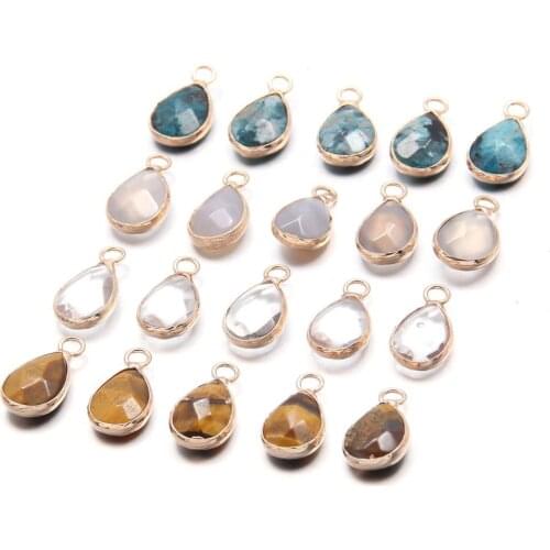 5pcs/lot Exquisite Agates Small Penant Water Drop Shape Natural Stone Pendant for Women Jewelry Wholesale Size 12x10mm