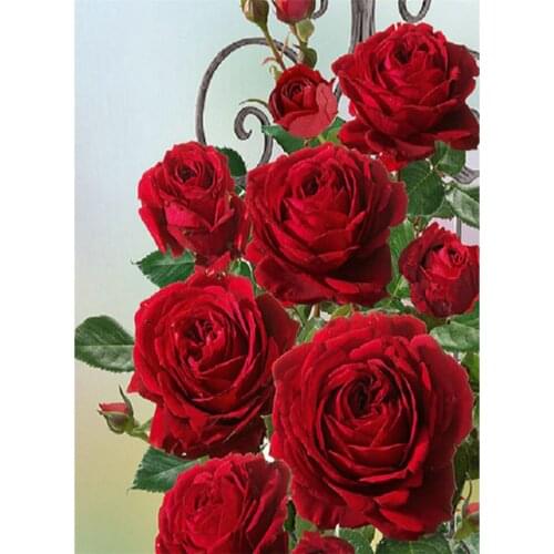 5D Diy Diamond Painting By Number Red Rose Full Square Cross Stitch Embroidery Mosaic Crystal Paintings Diamond Picture Flowers