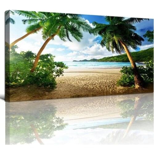 5D DIY Embroidery Diamond Beach Picture Home Decor Painting Landscape Full Round Drill Cross Stitch Plant Wall Art Handmade Gift