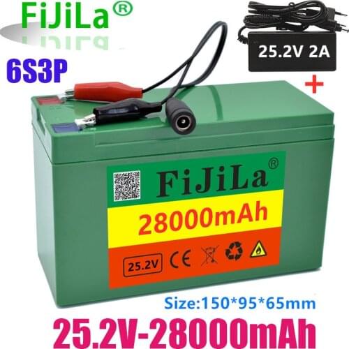 6s3p 24V 28.0Ah 18650 Battery Lithium Battery 25.2V 28000mAh Electric Bicycle Moped /Electric/Li ion Battery Pack with charger