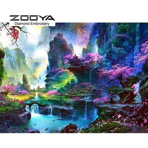 5D DIY Diamond Painting Landscape Trees Crystal Diamond Painting Cross Stitch Landscape Needlework Home Decorative BJ922