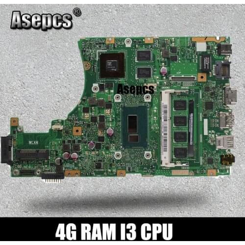 Asepcs X455LD X455LJ Laptop motherboard For Asus X455LD/J X455L X455 Y483L W419L W409L F455 Test originalmainboard 4G RAM I3 CPU
