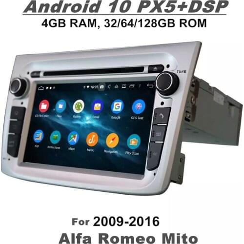 4gb+128gb DSP 2 din 7" Android 10 Car Radio DVD GPS Bluetooth 5.0 WIFI for Alfa Romeo Mito 2009-2016 Multimedia Player