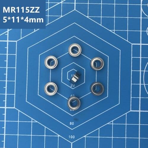 Free Shipping high quality 50pcs MR115ZZ 5*11*4mm MR115Z Miniature Deep Groove Ball Bearing Sealed Metal Steel MR115