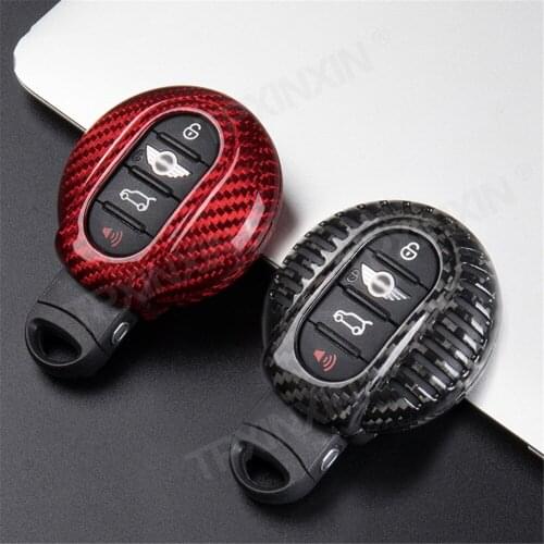 Carbon Fiber TPU Car Key Cover Case Protective Shell For Mini Cooper F54 F55 F56 F60 with Key Car Styling Accessories