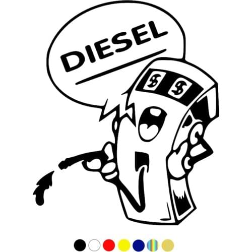 CS-312#12*10cm DIESEL funny car sticker and decal white/black vinyl fuel tank auto car stickers