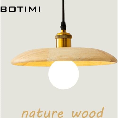 Japanese Style Wooden Pendant Lights For Dining Dry Kitchen Solid Wood Hanglamp Modern Restaurant Suspension Indoor Lighting