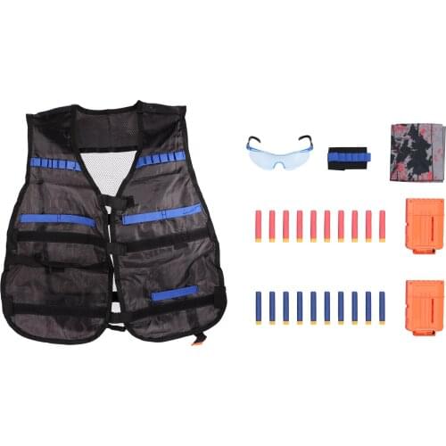 Kids Tactical Vest Suit Kit Set Outdoor Game Kids Tactical Vest Holder Kit For Nerf N-Strike Elite Series Hutting Accessories