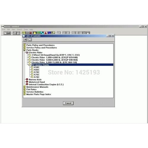 Axcess Yale Spare parts catalog and repair manuals