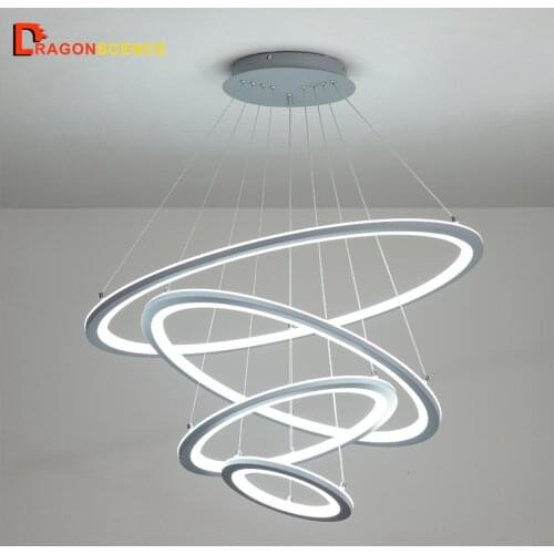 Dragonscence Luxury Modern Led Chandeliers for Living Room Bedroom Dining Room Business Occasion Hang Rings Chandelier Lighting
