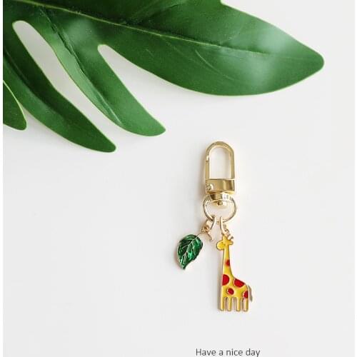 Cute Giraffes Zoo Keychain Kawaii Airpods Anime Key Chain Accessories Pendant For Clothes Backpack Keyring Phone Charm Jewelry