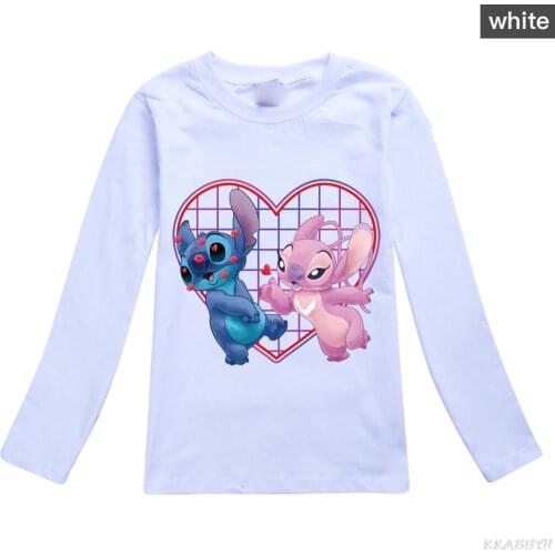 Disney Grils Sweatshirts Stitch Long Sleeves Winter Fashion Kids Sweatshirts New Boys girls clothes