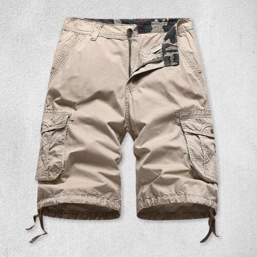 Mens Short Baggy Skin-friendly Cotton Blend Multi Pocket Cargo Shorts for Daily Wear