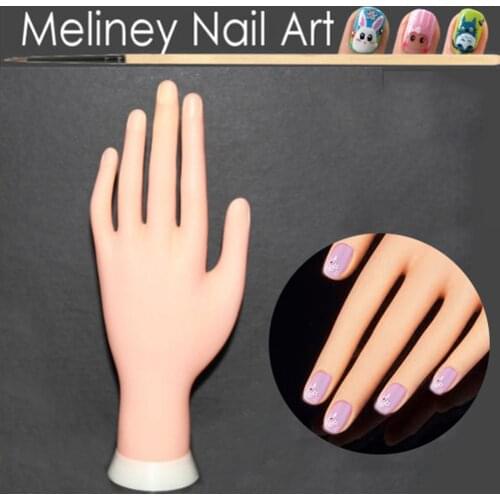 1Pcs Soft Plastic Model Hand Nail Art Practice Flexible Soft Plastic Flectional Mannequin Model Training Tool for Acrylic/Gel