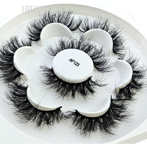 New 4Pair 8-25 mm Mink Eyelashes Fluffy Lashes Dramatic Messy Long False Eyelashes Makeup Wholesale 25mm 3d Mink Lashes