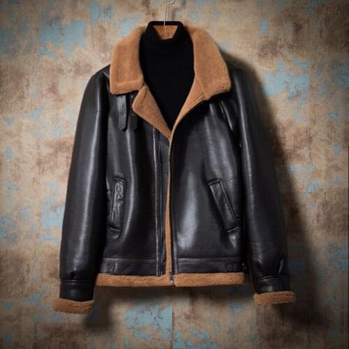 Autumn Winter Fligh Leather Jacket Mens and Womens Leather Coat
