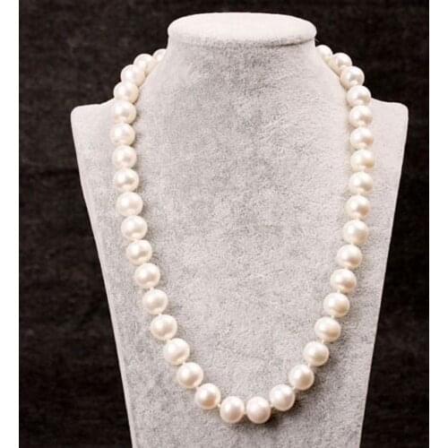 HOT Genuine ROUND 9-10mm White Pearl Necklace 25" Cultured Freshwater