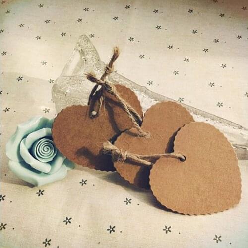 Kraft Heart shape gift tags craft labels baby shower party favor tags birthday party favor package decor