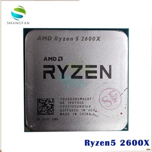 AMD Ryzen 5 2600X R5 2600X 3.6 GHz Six-Core Twelve-Thread 95W CPU Processor YD260XBCM6IAF Socket AM4