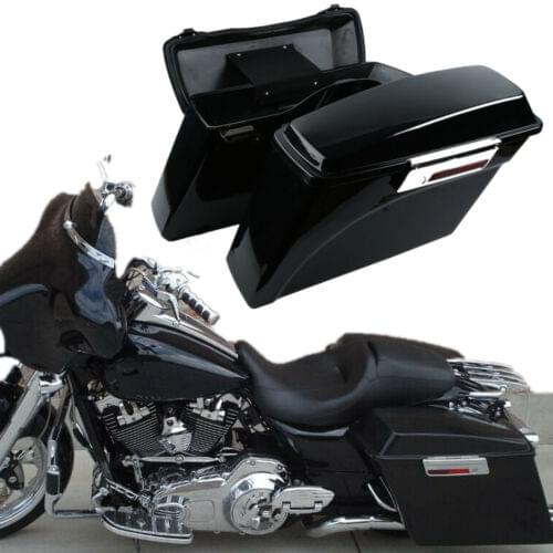 Motorcycle Hard Saddlebags Saddle Bags & Conversion Bracket For HARLEY Softail 1984-2013 Fatboy Heritage Softail Night Train