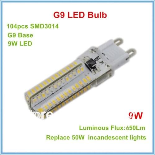 G9 9W 650LM 104x3014SMD Warm White / Cold White Light Resin LED Corn Bulb 220V-240V