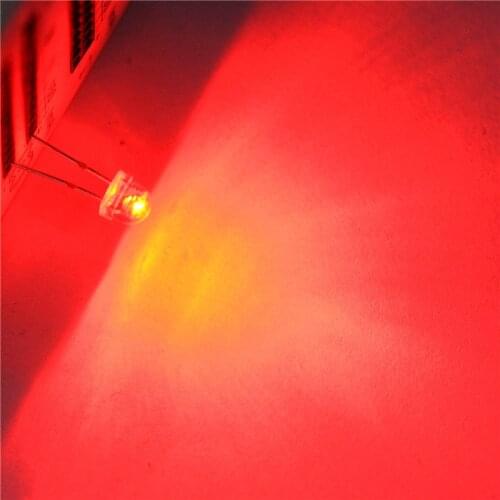 LED light-emitting diode straw hat 5MM white hair red (50pcs)