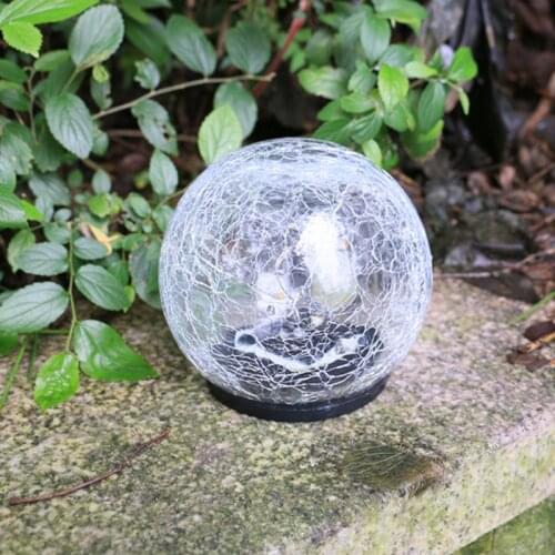 Cracked Glass Ball LED Solar Light Solar Power Garden Light Outdoor Waterproof Ground Lamp Buried Light For Path Yard Lawn Hot