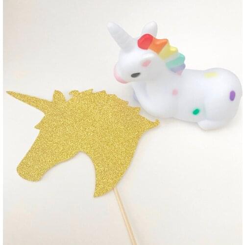Unicorn Cake Topper - gold glitter unicorn head cake topper, unicorn party, unicorn birthday, 1st birthday
