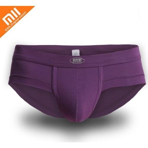 Xiaomi 3pcs Mens Underwear U Convex Modal Briefs Men Sexy Sports Sweat-absorbent Breathable Low Waist Boxer Shorts Panties