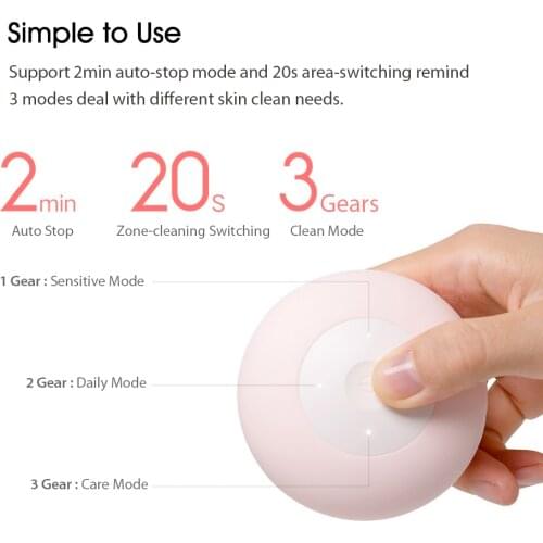 Xiaomi Mijia Sonic Face Cleaner Electric Face Cleansing Brush 3D Ultrasonic Facial Skin Scrubber Silicone Sonic Vibrator IPX7
