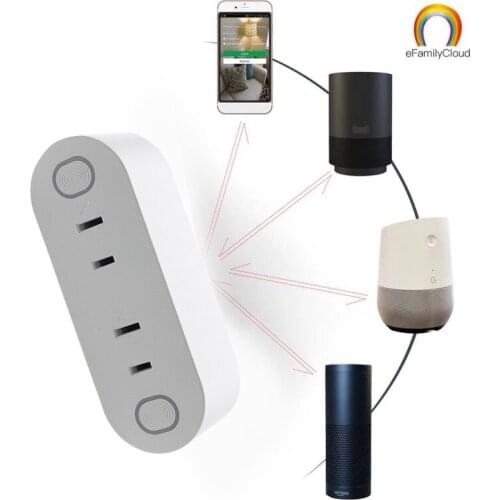 WIFI Smart Socket 2 Plug Japan Type Tuya Smart Home WiFi Outlet 15A Compatible with Alexa Google Assistant Voice Control