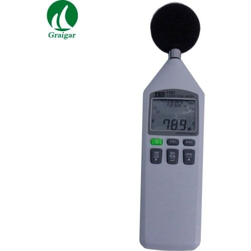 TES-1151 Sound Level Meter TES1351 30 to 130 dB DC/AC Noise Level Tester 0.1dB resolution