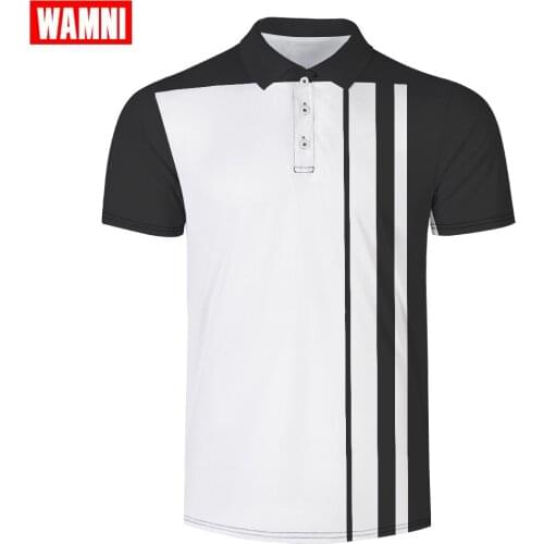 WAMNI Brand Quick Drying Tennis Harajuku Black 3D Shirt Sport Loose Stripe Casual Male Streetwear -shirt Tracksuit