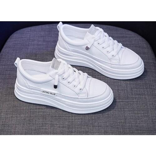 2021 Spring New Arrival Women Off White Shoes Female Students INS Platform Flat Casual Sneaker Shoe