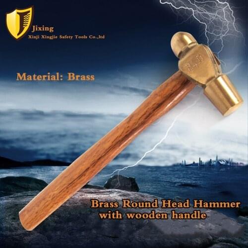 0.91kg/2lb,Brass round head hammer with wooden handle,Explosion-proof tools,hand tools