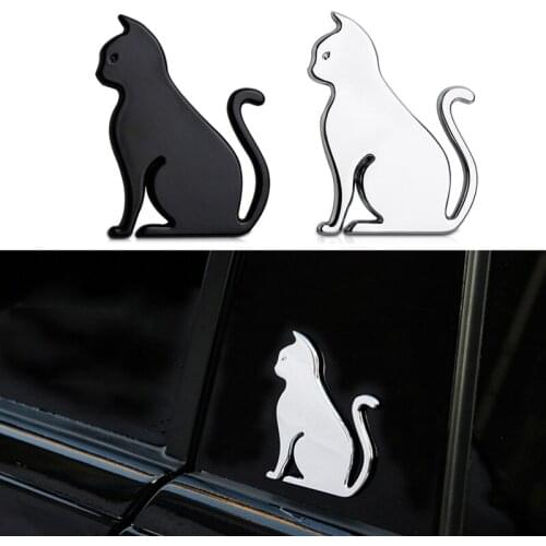 1Pcs 3D Metal Car Sticker Metal Cat Adhesive Car Badge Emblem Sticker for Universal Cars Moto Bike Car Styling