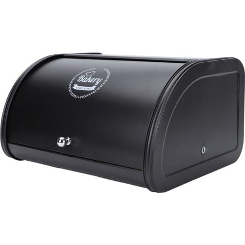 1Pc Bread Storage Metal Bread Box with Roll Lid for Bread Snacks Fruits