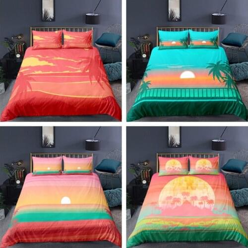 2021 New Design 3d Digital Beach Printed Duvet Cover Set 1 Quilt Cover + 1/2 Pillowcases Single Twin Double Full Queen King