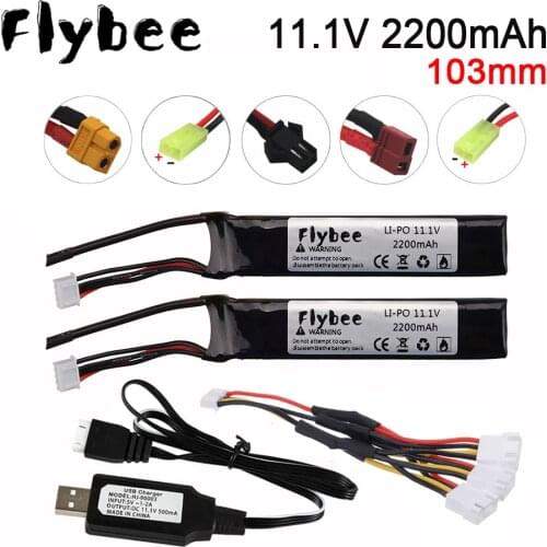 3S Water Gun Battery 11.1V 2200mAh lipo battery with Tamiya Plug for Mini Airsoft BB Air Pistol Electric Toys Gun RC Parts#103mm